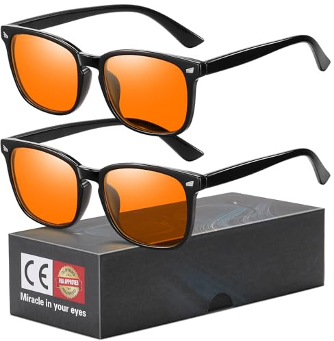 Okany 2 Pack Esports Gamer Blue Light Blocking Glasses, PC Screen Frame Set | Anti Glare Blue Light Filter & UV400 Shield Essential Digital Screen Eyewear Set For Home Office & Dual Workstation