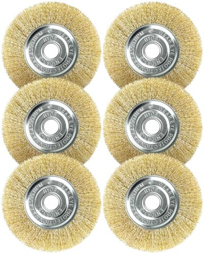 Joint Brush Set of 6, Compatible with Gloria Multibrush and Other Wire Brushes, 11.5 cm Diameter, High-Quality Brass Brush, Garden Weedbrush Accessories for Removing Weeds, Moss Stones