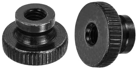 QUARKZMAN Tuerca moleteada para pulgar, 20 unidades, M6 x 1 mm, botones redondos de hierro, sujetadores para piezas de impresora 3D, color negro