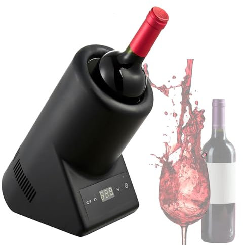 FBJAMZ Wine Cooler,Electric Wine Chiller,Single Bottle Iceless, Intelligent Temperature Control,for Home, Kitchen, Office, Outdoors (Black)