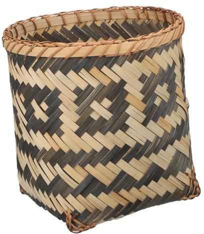 CAXUSD Poubelle Rotin Tressée Bambou Corbeille Rustique Multifonction Pour Bureau Salon Plantes Rangement
