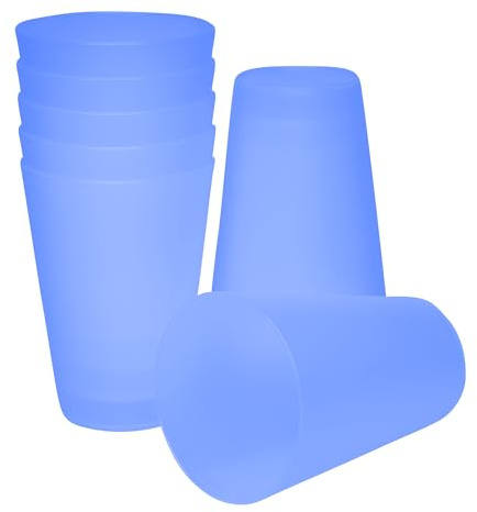 S&S-Shop Bicchiere da 400 ml, colore e quantità a scelta, in plastica rigida per feste, per bambini, in plastica impilabile, 0,4 l, riutilizzabile, per spazzolini e bicchieri da cocktail (25, blu)