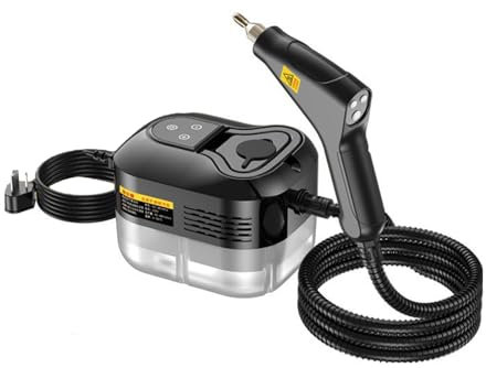Limpiador A Vapor De Mano, 1500W Vaporizador De Alta Presión con 3 Cabezales De Cepillo, 15s De Calentamiento, 6-niveles De Temperatura, 1.2 L Tanque De Agua, Máquina De Vapor Portátil para La Limpiez