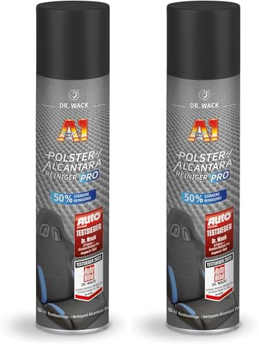 DR. WACK - A1 Polster-/Alcantara Reiniger Pro 400 ml - Effektiver Polsterreiniger gegen hartnäckige Flecken - Fleckenentferner Autositze - Geruchsneutralisierer Auto - Hochwertige Autopflege