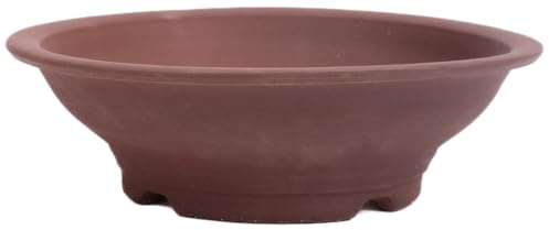 Bonsai - Schale rund 24 Ø x 7.5 cm unglasiert braun frostfest aus Japan 30031