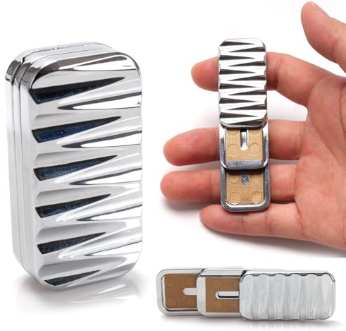 VANANA Jouet coulissant en métal pour adulte – 3 couches pour soulager le stress et se concentrer, gadget de bureau en forme de vague (argent brillant)