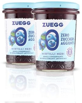 Zuegg, Zero Zuccheri Aggiunti Mirtilli Neri, Poche Calorie per Porzione