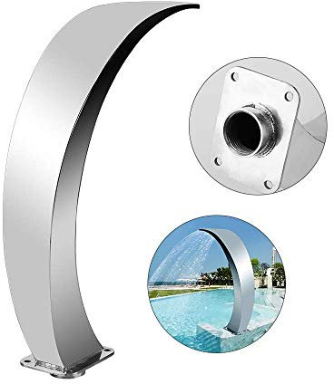 WDSOPK Fontane da Piscina in Acciaio Inossidabile 304, Vasca Idromassaggio, Cascata, Fontana da Giardino, Cascata, Uscita per Piscine Interrate, Decorazione per Laghetti da Esterno