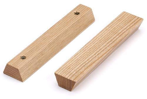 SYZOW 6 Stück Holz Möbelgriffe aus Wachsholz | Lochabstand 96mm, Länge 130mm