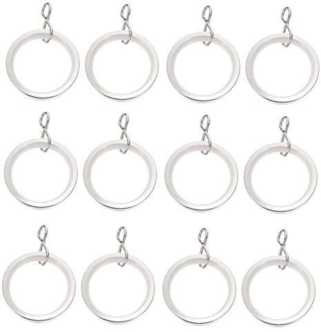 Hemobllo Anillas para Cortina De Acero Inoxidable 20 Piezas Anillos Colgantes para Barra Romana Fuertemente Resistentes para Sala, Dormitorio y Baño