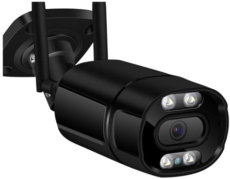 KKENZA Caméra IP extérieure WiFi 5MP, détection Humaine par IA, 3MP, 2MPHD, Vision Nocturne Infrarouge Couleur, sécurité CCTV P2P(US Plug,2MP 32G Card)