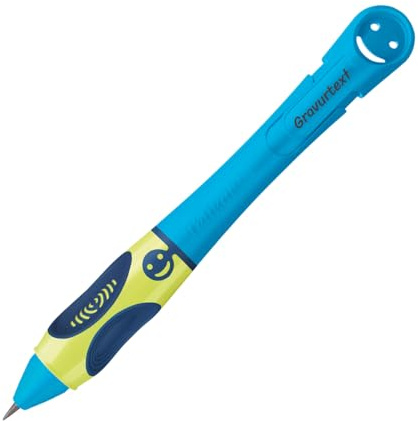 Pelikan griffix® Bleistift für Rechtshänder, Neon Fresh Blue, mit Laser-Gravur, Ergonomisches Schreiblernsystem