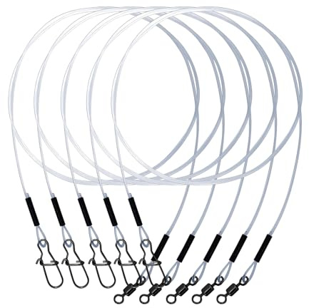 Ztolbriy 5er Set Fluorocarbon Vorfächer für Raubfische – 30cm Länge & 7kg Tragkraft | Mit Premium-Karabiner & Wirbel | Perfekt für Hecht, Zander & Barsch