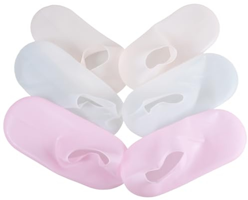 HOOTNEE 3 Paare Transparente Silikon fußmasken Socken Feuchtigkeitsspendend Lotionabsorbierend Pflegend für Trockene Rissige Füße Damen und Herren Fußpflege Zubehör