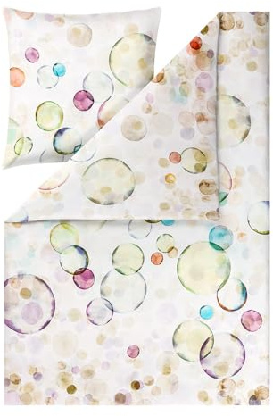 ESTELLA Bettwäsche Jasmine | Multicolor | 135x200 cm + 80x80 cm | seidig-glänzende Oberfläche | pflegeleicht & trocknerfest | atmungsaktiv & anschmiegsam | 100% Baumwolle
