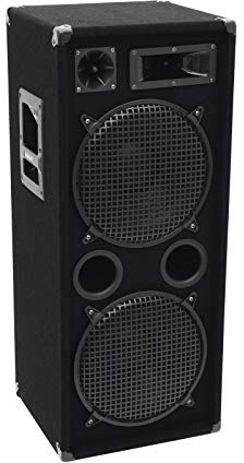 OMNITRONIC DX-2222 3-Wege Box 1000 W | Robuste Full-Range-Box mit 2x12 Tieftöner und 1000 Watt Leistung | 1 Stück