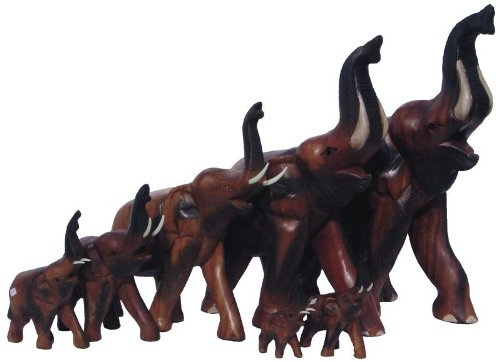 Elefant Rüssel nach oben, Holz, H: 25 cm