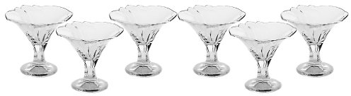 CRISTALICA Eiscremeglas Eisbecher Blütenkelch Lotus 6er-Set klar Bambini 200ml