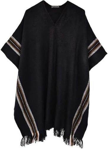 Gamboa Poncho Uomo Alpaca Giacca Leggero Scollo A V Autunno Inverno