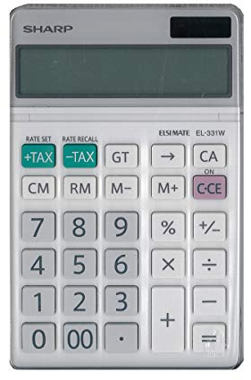 SHARP EL331W Tischrechner, Weiß | Finanzrechner, 10 Ziffern, Steuerrechner, Batterie/Solar