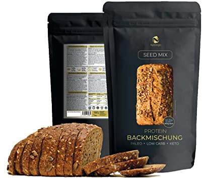 Keto Brot Backmischung Seed Mix 1000g. | für 5 Brote à 650 g (≈3,25 kg) | Eiweiss-Brot-Alternative | Ohne Getreide | Testsieger vergleich.org | Paleo | Glutenfrei | Low Carb | Ketogen für Diabetiker