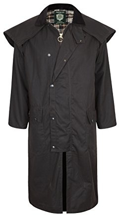 Portmann Stockman Unisex Premium Quality Lined Waxed Cape Long Rain Coat Hand Made in UK