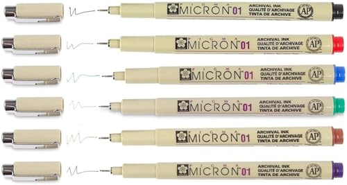 PIGMA MICRON 6 Fineliners 01 - Set mit 6 Farben