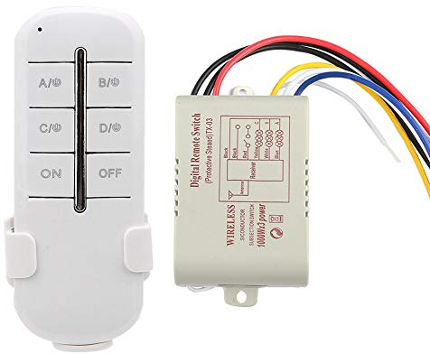Wireless Remote Control Switch 3 Way On Off AC 180 to 240V 1000W Receiver for Lamp Smart Home Use