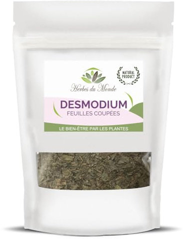Herbes du Monde - Tisane Desmodium Naturelle - Feuilles sécheés - Infusion Desmodium adscendens - Tisane Digestive, Bien-être et Détox.- 1 sachet 40g