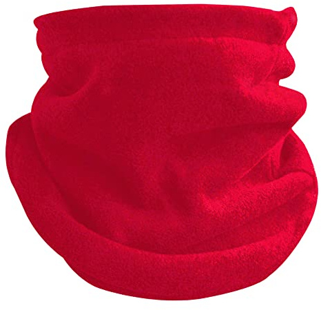 Octave® Kids Winter Neck Warmer, Multifunctional Headwear, Kid Snood Warm, Kids Scarf, Winter Fleece Windproof Neck Gaiter for Boys & Girls, Unisex Thermal Snoods For Cycling Outdoor Sports(Red)