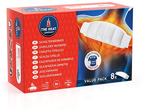 THE HEAT COMPANY Shoulderwarmer - 8 Pieces - EXTRA WARM - Adhesive - Neck Warmer - 8 Hours Pleasant Warmth - Instant Heat - Air Activated - Purely Natural