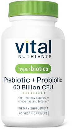 Hyperbiotics Vital Nutrients Prebiotic and Probiotic for Women and Men | 60 Billion CFU | Pre and Probiotics Supports Digestive Health, Constipation, Diarrhea, Gas & Bloating | 60 Vegan Capsules