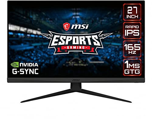 MSI Optix G273QF Monitor Gaming 27, Display 16:9 (WQHD) 2560x1440, Frequenza 165Hz, Tempo di risposta 1ms, Pannello Rapid IPS, G-SYNC Compatibile, VESA 100x100mm