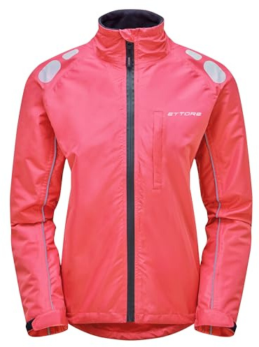 Ettore Ladies Cycling Jacket Waterproof Breathable High Visibility Pink - Night Eagle - 10