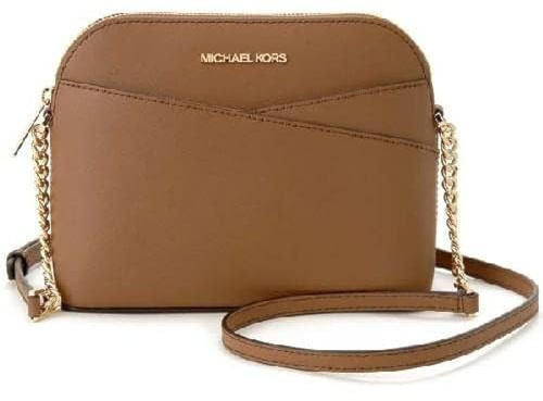 Michael Kors Jet Set Medium Crossbody Leather Handbag (LUGGAGE)