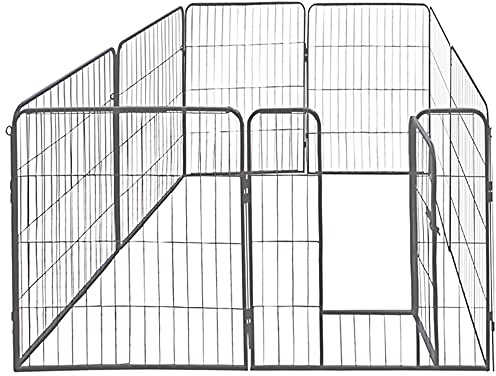 Petigi Welpenauslauf, Freilaufgehege aus pulverbeschichtetem Stahl, zusammenklappbar, Maschenweite 47 mm, inklusive Befestigung zur Verwendung im Garten, Größe (B x H):80 x 100 cm (8X)
