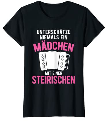 Mädchen Mit Einer Steirischen Harmonika Akkordeon T-Shirt