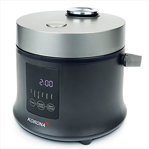 Korona 58011 Arrocera digital I vaporera con función de mantener el calor I olla extraíble I pantalla LED con botones táctiles I temporizador de 24 horas I incluye taza medidora y cuchara de arroz