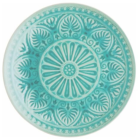 BUTLERS Essteller Steinzeug - SUMATRA - Spülmaschinenfest | Farbe Türkis - ø 31 cm - Speiseteller für Hauptgerichte & Beilagen - Servierteller für Snacks & Vorspeisen - Reliefdekor