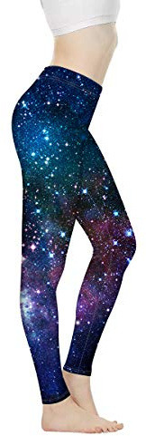 Biyejit Yogabyxor för kvinnor, hög midja, leggings för damer, träningsleggings för kvinnor, Galaxy Stars, 3XL