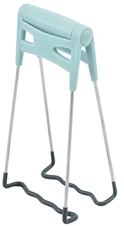 SOLUSTRE Hot Plate Gripper Folding Hot Dish Clip Tongs Stainless Steel Bowl Lifter Clips Anti- Scald Air Fryer Pans Retriever Crockery Holder for Chef Tools Kitchen Gadgets Blue