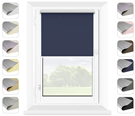 MARDOM Thermorollo - Rollo Ohne Bohren -Thermo Fenster Rollos für Innen - Modische Thermo Rollo - Stilvolle Rollo Innen Fenster (Dunkelblau,40x150 cm (Stoffbreite: 36))