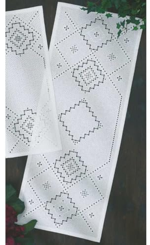 Permin Hardanger Tischläufer Stickpackung Hardanger Zählmuster