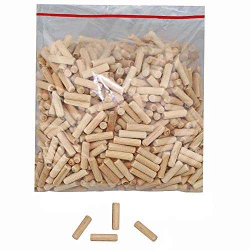 KeyMet 50 Stück Holzdübel 8 x 30 mm Riffeldübel Weichholz Birke Riffeldübel