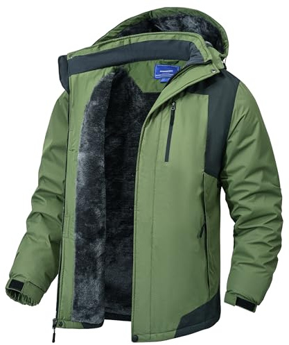 Rapoo Herren Mountain Wasserdichte Winddichte Skijacke Schneejacke Winter Regenjacke, Grün, X-Groß