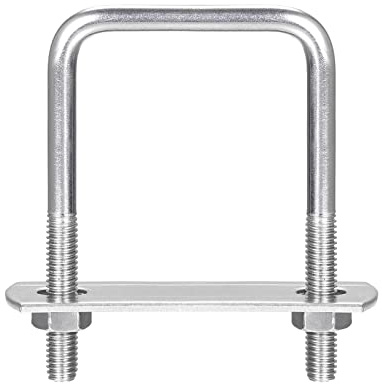 sourcing map Square U-Bolts, 3 Sets 44mm(1.73) Inner Width 65mm Length M6 304 Stainless Steel U Clamp Bolt with Nuts and Plates, for Boat Trailer