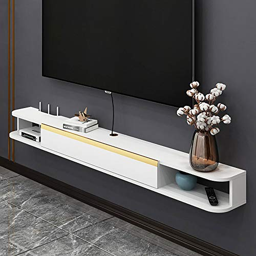 KAXGU Meuble Tv, Meuble Tv Flottant Mat, Console de Divertissement Mural Media Center Unité Tv Pour Salon Chambre/White/120Cm