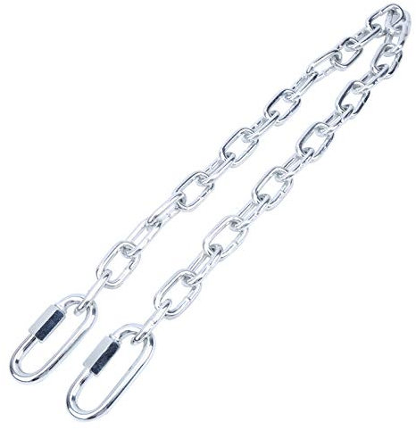 Catena per Sedia sospesa, Catena di prolunga in Ferro zincato con 2 moschettoni Kit di Sospensione per impieghi gravosi Amaca sospesa Sacchi da Boxe Catena a Spirale per Pilates