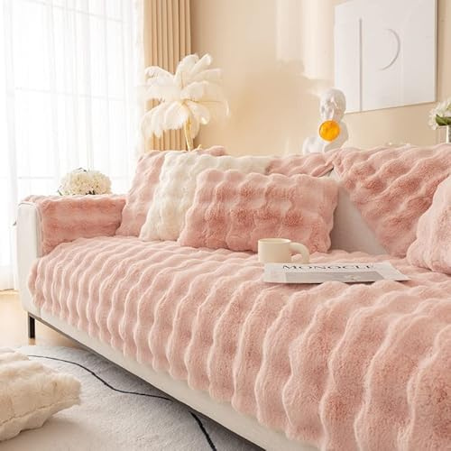 TOPCHANCES Plüschsofa Kissenbezug - 1PC solide weiche Wurfkissenbezug Kissenbezug für Couch Sofa Heimdekoration (Rosa, Kissenbezug 45x45 cm)