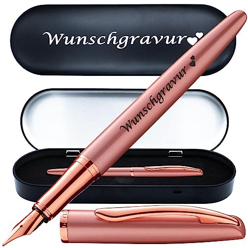 Pelikan Füllhalter Jazz® Noble Elegance mit Gravur als Geschenk | Emojis Gravur möglich | Farbe Pink Rose | personalisiert mit Wunschgravur | Pelikan Füller mit Gravur PS198Box5